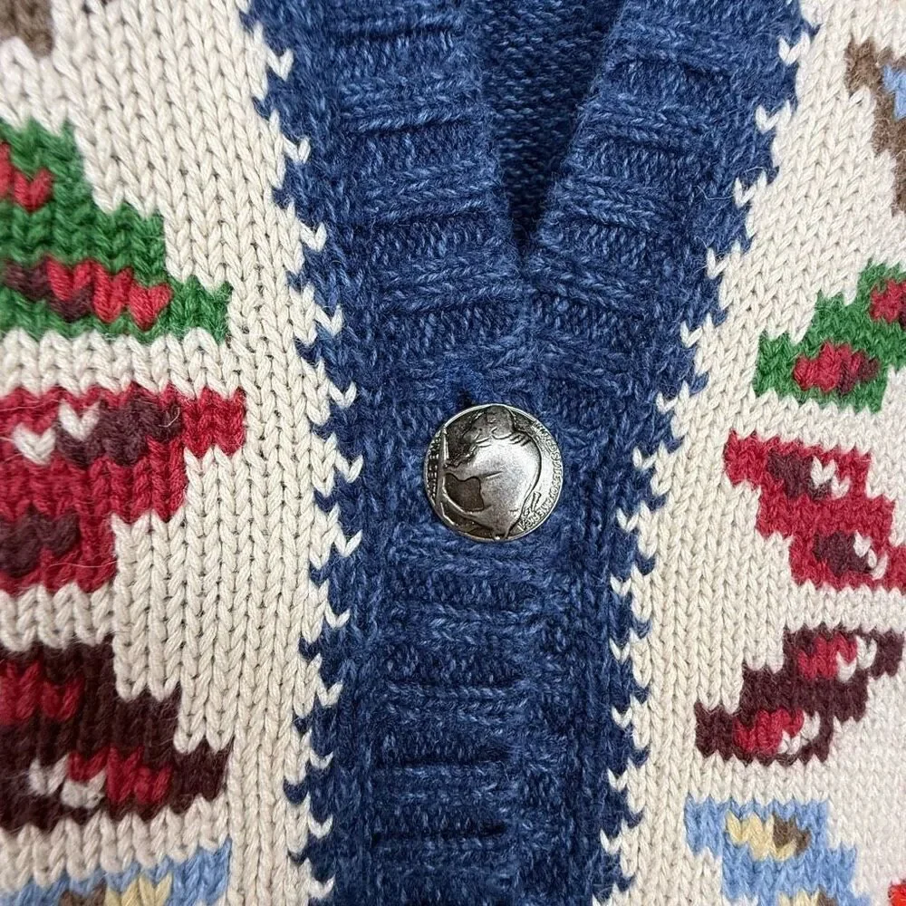 Vintage Cambridge Dry Goods Country Store Beaded Navajo Sweater Vest Sz S